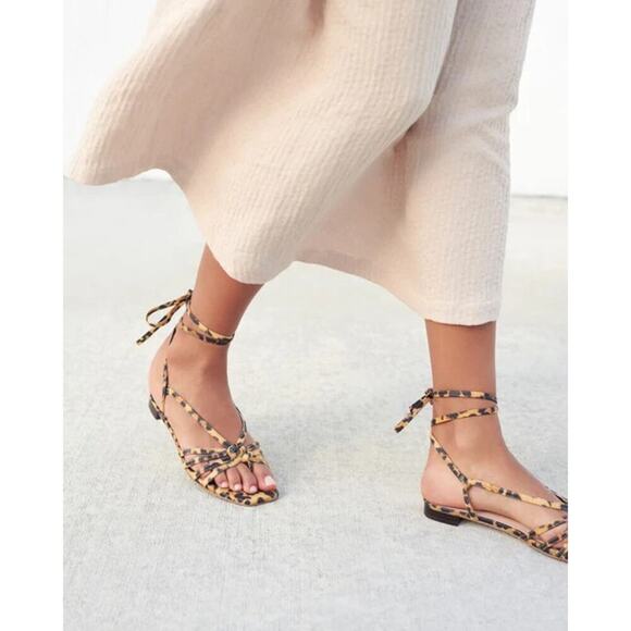 Loeffler Randall Lorelai N Wrap Sandal Leopard Print Size 6 - Picture 1 of 6